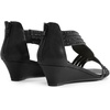 image:imageDREAM PAIRS Womens Open Toe Low Wedges Sandals Rhinestone Strappy Zipper Dress Shoes Summer Wedding Party Travel ShoesBlack