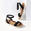 image:imageDREAM PAIRS Womens Open Toe Platform Espadrille Wedge Sandals Comfortable One Band Dressy Casual Sandals for WomenBlackNubuck