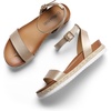 image:imageDREAM PAIRS Womens Open Toe Platform Espadrille Wedge Sandals Comfortable One Band Dressy Casual Sandals for WomenGoldPu