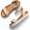 image:imageDREAM PAIRS Womens Open Toe Platform Espadrille Wedge Sandals Comfortable One Band Dressy Casual Sandals for WomenNudeNubuck