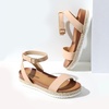 image:imageDREAM PAIRS Womens Open Toe Platform Espadrille Wedge Sandals Comfortable One Band Dressy Casual Sandals for WomenNudeNubuck