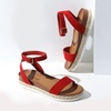 image:imageDREAM PAIRS Womens Open Toe Platform Espadrille Wedge Sandals Comfortable One Band Dressy Casual Sandals for WomenRedSuede