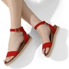 image:imageDREAM PAIRS Womens Open Toe Platform Espadrille Wedge Sandals Comfortable One Band Dressy Casual Sandals for WomenRedSuede