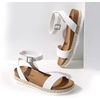 image:imageDREAM PAIRS Womens Open Toe Platform Espadrille Wedge Sandals Comfortable One Band Dressy Casual Sandals for WomenWhitePu