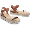 image:imageDREAM PAIRS Womens Platform Espadrilles Wedge Sandals Comfortable Open Toe One Band Sandals for Women Dressy Casual SummerBeigeTan