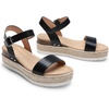 image:imageDREAM PAIRS Womens Platform Espadrilles Wedge Sandals Comfortable Open Toe One Band Sandals for Women Dressy Casual SummerBlack