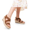 image:imageDREAM PAIRS Womens Platform Espadrilles Wedge Sandals Slip on Elastic Ankle Strap Sandals for Women Casual Dressy SummerCamelpu