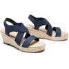 image:imageDREAM PAIRS Womens Platform Espadrilles Wedge Sandals Slip on Elastic Ankle Strap Sandals for Women Casual Dressy SummerNavynubuck