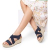 image:imageDREAM PAIRS Womens Platform Espadrilles Wedge Sandals Slip on Elastic Ankle Strap Sandals for Women Casual Dressy SummerNavynubuck