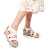 image:imageDREAM PAIRS Womens Platform Espadrilles Wedge Sandals Slip on Elastic Ankle Strap Sandals for Women Casual Dressy SummerWhitepu