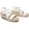 image:imageDREAM PAIRS Womens Platform Espadrilles Wedge Sandals Slip on Elastic Ankle Strap Sandals for Women Casual Dressy SummerWhitepu