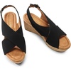 image:imageDREAM PAIRS Womens Platform Wedge Heel Sandals Comfortable Ankle Strap Sandals for Women Casual Dressy SummerSize 10BlackNubuckSDPW2411W