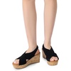 image:imageDREAM PAIRS Womens Platform Wedge Heel Sandals Comfortable Ankle Strap Sandals for Women Casual Dressy SummerSize 10BlackNubuckSDPW2411W