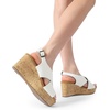 image:imageDREAM PAIRS Womens Platform Wedge Heel Sandals Comfortable Ankle Strap Sandals for Women Casual Dressy SummerSize 8WhitePuSDPW2411W