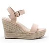 image:imageDREAM PAIRS Womens Platform Wedges Sandals Comfortable Open Toe Espadrilles Sandals Dressy Buckle Ankle Strap Summer ShoesAll Nude
