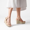 image:imageDREAM PAIRS Womens Platform Wedges Sandals Comfortable Open Toe Espadrilles Sandals Dressy Buckle Ankle Strap Summer ShoesAll Nude
