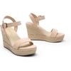 image:imageDREAM PAIRS Womens Platform Wedges Sandals Comfortable Open Toe Espadrilles Sandals Dressy Buckle Ankle Strap Summer ShoesAll Nude