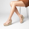image:imageDREAM PAIRS Womens Platform Wedges Sandals Comfortable Open Toe Espadrilles Sandals Dressy Buckle Ankle Strap Summer ShoesAll Nude