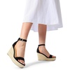 image:imageDREAM PAIRS Womens Platform Wedges Sandals Comfortable Open Toe Espadrilles Sandals Dressy Buckle Ankle Strap Summer ShoesBlack