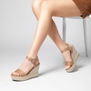 image:imageDREAM PAIRS Womens Platform Wedges Sandals Comfortable Open Toe Espadrilles Sandals Dressy Buckle Ankle Strap Summer ShoesCamel