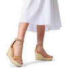 image:imageDREAM PAIRS Womens Platform Wedges Sandals Comfortable Open Toe Espadrilles Sandals Dressy Buckle Ankle Strap Summer ShoesKhaki