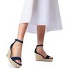 image:imageDREAM PAIRS Womens Platform Wedges Sandals Comfortable Open Toe Espadrilles Sandals Dressy Buckle Ankle Strap Summer ShoesNavy