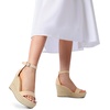 image:imageDREAM PAIRS Womens Platform Wedges Sandals Comfortable Open Toe Espadrilles Sandals Dressy Buckle Ankle Strap Summer ShoesNude