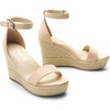 image:imageDREAM PAIRS Womens Platform Wedges Sandals Comfortable Open Toe Espadrilles Sandals Dressy Buckle Ankle Strap Summer ShoesNude