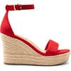 image:imageDREAM PAIRS Womens Platform Wedges Sandals Comfortable Open Toe Espadrilles Sandals Dressy Buckle Ankle Strap Summer ShoesRedsuede