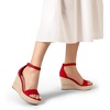 image:imageDREAM PAIRS Womens Platform Wedges Sandals Comfortable Open Toe Espadrilles Sandals Dressy Buckle Ankle Strap Summer ShoesRedsuede