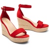 image:imageDREAM PAIRS Womens Platform Wedges Sandals Comfortable Open Toe Espadrilles Sandals Dressy Buckle Ankle Strap Summer ShoesRedsuede