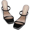 image:imageDREAM PAIRS Womens Slides Wedge Sandals Two Strap Square Open Toe Dress ShoesBlack