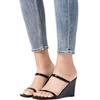 image:imageDREAM PAIRS Womens Slides Wedge Sandals Two Strap Square Open Toe Dress ShoesBlack