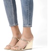 image:imageDREAM PAIRS Womens Slides Wedge Sandals Two Strap Square Open Toe Dress ShoesGold