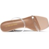 image:imageDREAM PAIRS Womens Slides Wedge Sandals Two Strap Square Open Toe Dress ShoesNudeClear