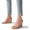 image:imageDREAM PAIRS Womens Slides Wedge Sandals Two Strap Square Open Toe Dress ShoesNudeClear