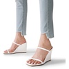 image:imageDREAM PAIRS Womens Slides Wedge Sandals Two Strap Square Open Toe Dress ShoesWhite