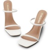image:imageDREAM PAIRS Womens Slides Wedge Sandals Two Strap Square Open Toe Dress ShoesWhite