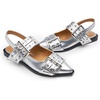 image:imageDREAM PAIRS Womens Slingback Ballet Flats Pointed Toe Buckle Comfortable Dress Slipon Flat ShoesSilver