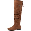 image:imageDREAM PAIRS Womens Suede Over The Knee Thigh High Winter BootsTan