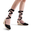 image:imageDREAM PAIRS Womens Wedge Sandals Platform Close Toe Espadrilles Strappy Lace Up Sandals Cute Fashion Comfortable Dressy Beach Vocation Summer ShoesBlackcanvas