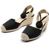 image:imageDREAM PAIRS Womens Wedge Sandals Platform Close Toe Espadrilles Strappy Lace Up Sandals Cute Fashion Comfortable Dressy Beach Vocation Summer ShoesBlackBeigecanvas