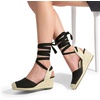 image:imageDREAM PAIRS Womens Wedge Sandals Platform Close Toe Espadrilles Strappy Lace Up Sandals Cute Fashion Comfortable Dressy Beach Vocation Summer ShoesBlackBeigecanvas