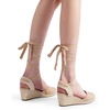 image:imageDREAM PAIRS Womens Wedge Sandals Platform Close Toe Espadrilles Strappy Lace Up Sandals Cute Fashion Comfortable Dressy Beach Vocation Summer ShoesNudecanvas
