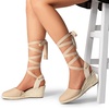 image:imageDREAM PAIRS Womens Wedge Sandals Platform Close Toe Espadrilles Strappy Lace Up Sandals Cute Fashion Comfortable Dressy Beach Vocation Summer ShoesNudecanvas