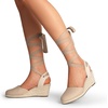 image:imageDREAM PAIRS Womens Wedge Sandals Platform Close Toe Espadrilles Strappy Lace Up Sandals Cute Fashion Comfortable Dressy Beach Vocation Summer ShoesNudecanvas