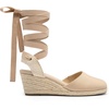 image:imageDREAM PAIRS Womens Wedge Sandals Platform Close Toe Espadrilles Strappy Lace Up Sandals Cute Fashion Comfortable Dressy Beach Vocation Summer ShoesNudecanvas