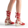 image:imageDREAM PAIRS Womens Wedge Sandals Platform Close Toe Espadrilles Strappy Lace Up Sandals Cute Fashion Comfortable Dressy Beach Vocation Summer ShoesRedcanvas