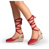 image:imageDREAM PAIRS Womens Wedge Sandals Platform Close Toe Espadrilles Strappy Lace Up Sandals Cute Fashion Comfortable Dressy Beach Vocation Summer ShoesRedcanvas
