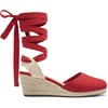image:imageDREAM PAIRS Womens Wedge Sandals Platform Close Toe Espadrilles Strappy Lace Up Sandals Cute Fashion Comfortable Dressy Beach Vocation Summer ShoesRedcanvas